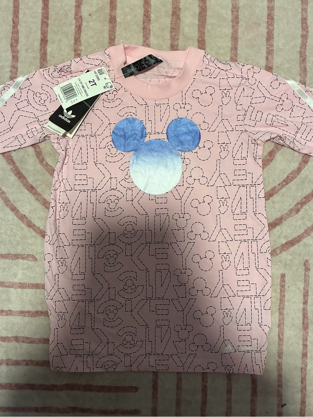Adidas Disney Kids Pink Mickey Graphic t-shirt dress